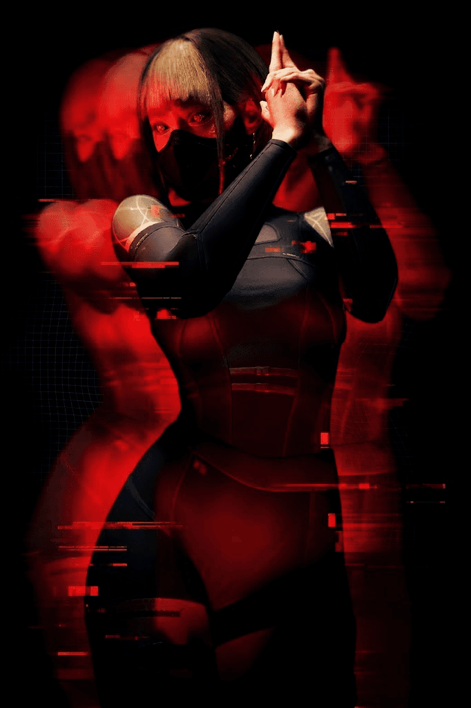 Sandevistan — Glitch Photography · 3D Character