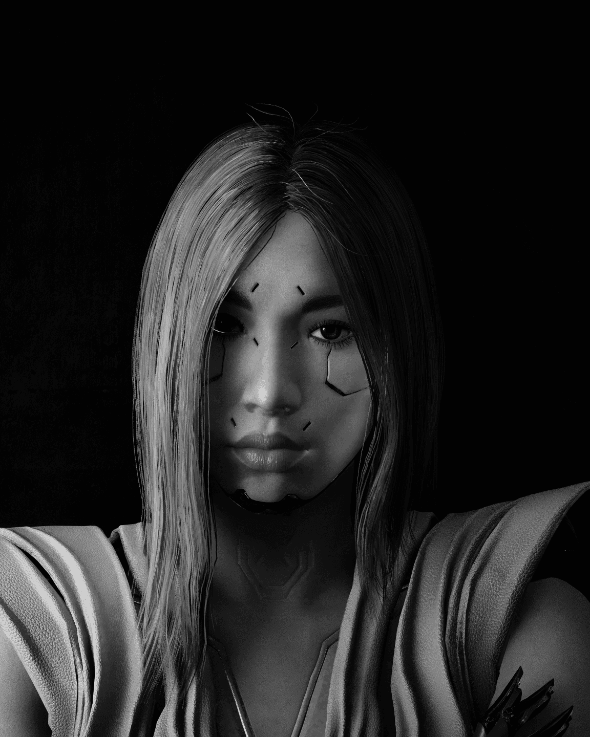 SoMi — B&W Portrait · Dark Study
