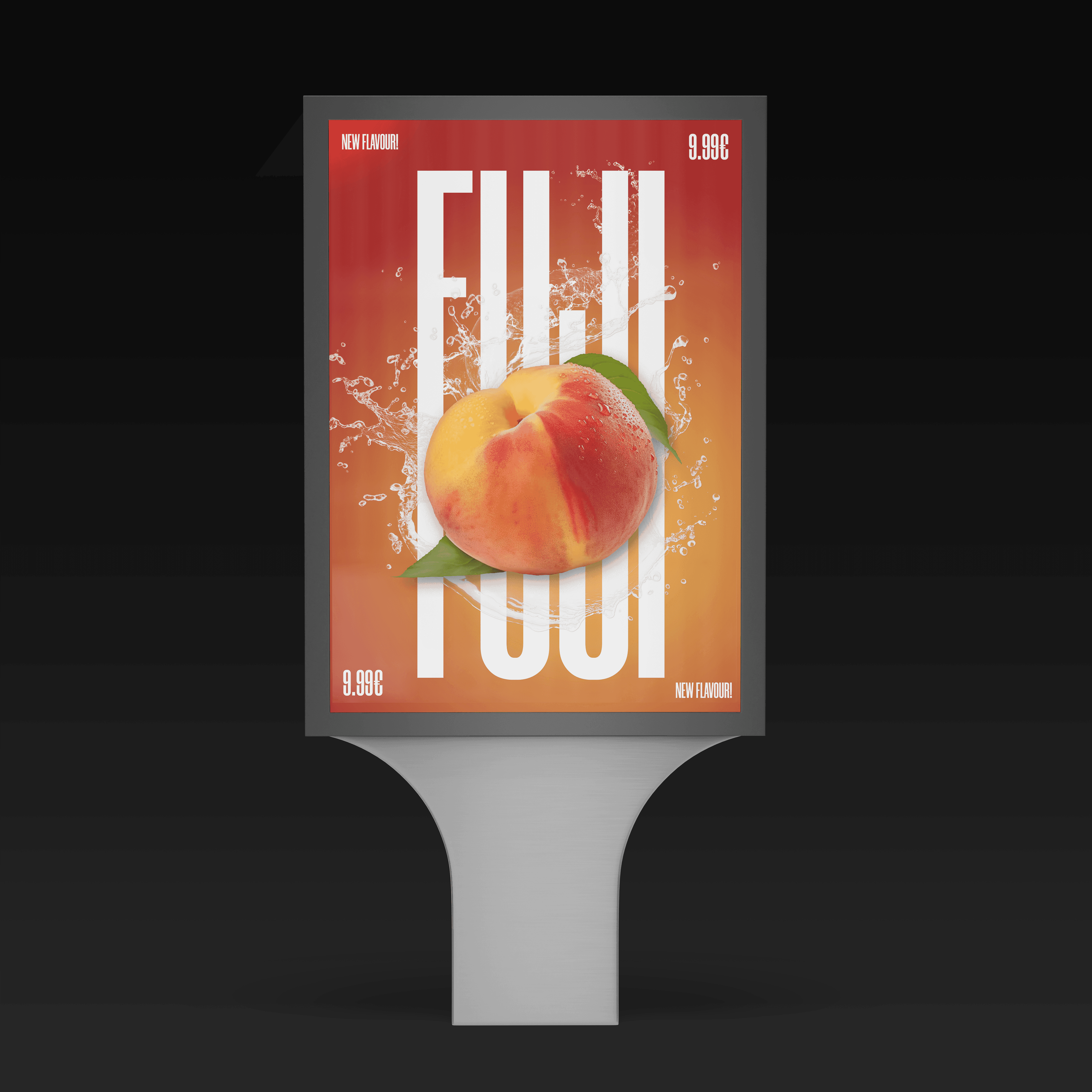 Fuji — outdoor billboard mockup, straight-on view, commercial scale
